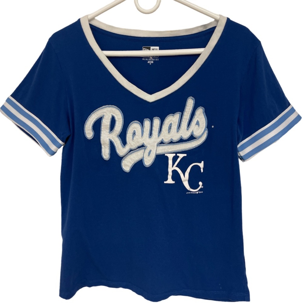 Kansas City Royals New Era MLB V-Neck Shirt Women’s XL Blue